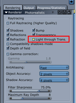 Check the Light through Trans.